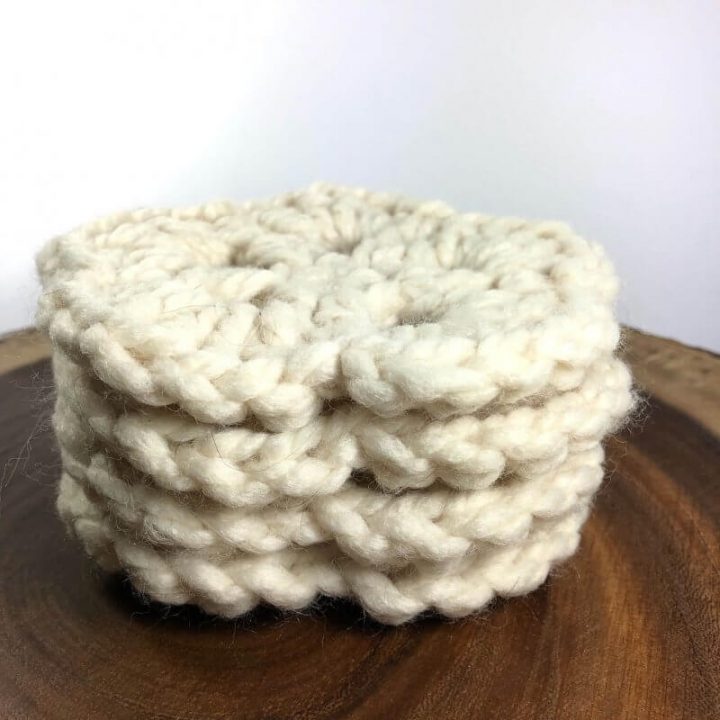 springtime coasters in a pile of 4