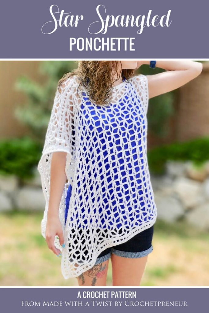 Star-Spangled Summer Poncho Crochet Pattern - Made with a Twist