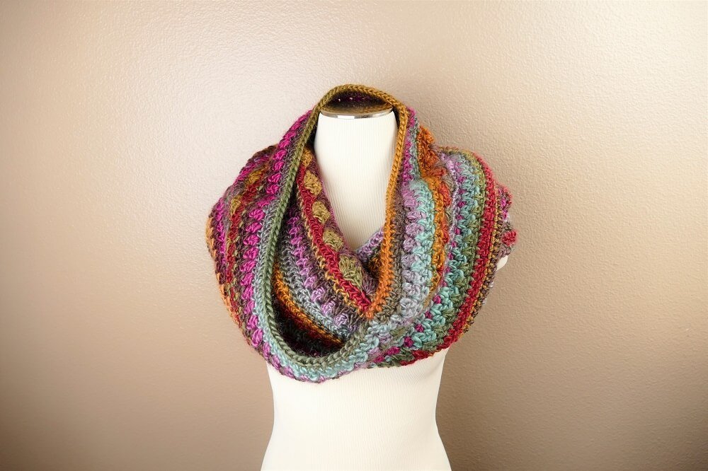 Photo of the Sweet Harmony Hooded Cowl, crocheted from this FREE pattern