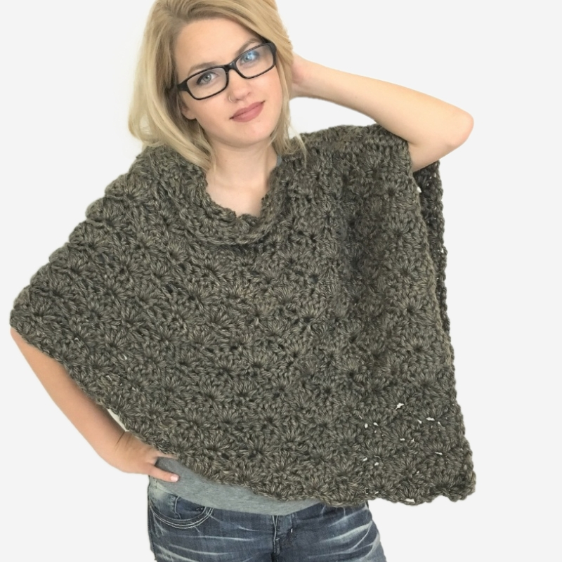 Pattern Poncho Chunky Knit Poncho Pattern beginner Pattern