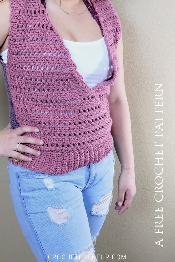 V-neck Top Free Crochet Pattern for Spring