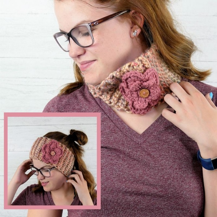 picture of everly headband cowl being worn by a woman with blonde hair