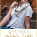 one hour infinity scarf free crochet pattern pin image