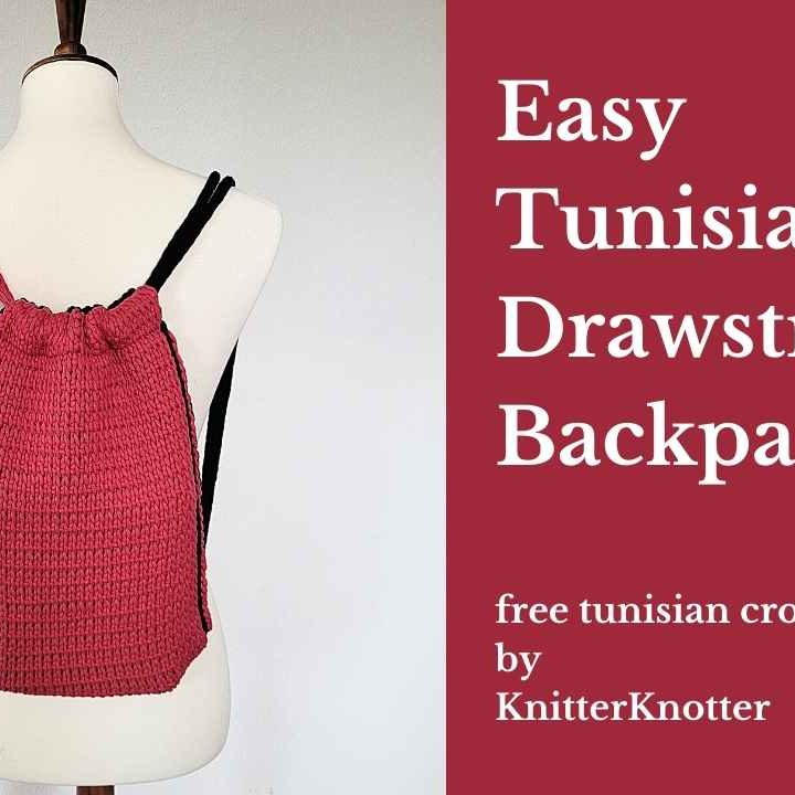 Image for Tunisian Crochet Drawstring Backpack