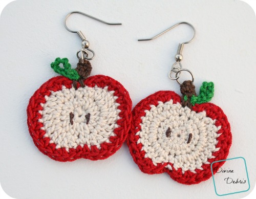 Image for Apple or Pumpkin Earrings Free Crochet Pattern