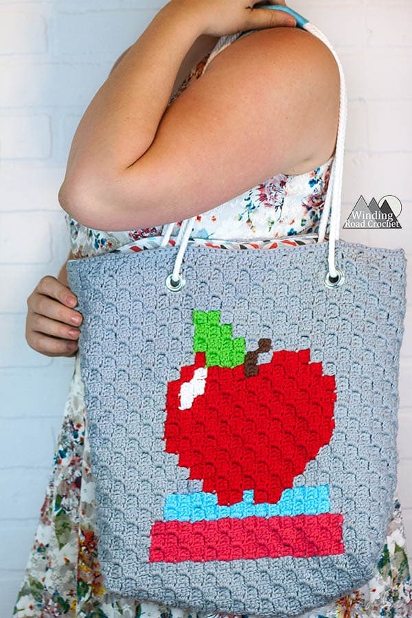 Image for Teacher’s C2C Modern Tote Bag Free Crochet Pattern